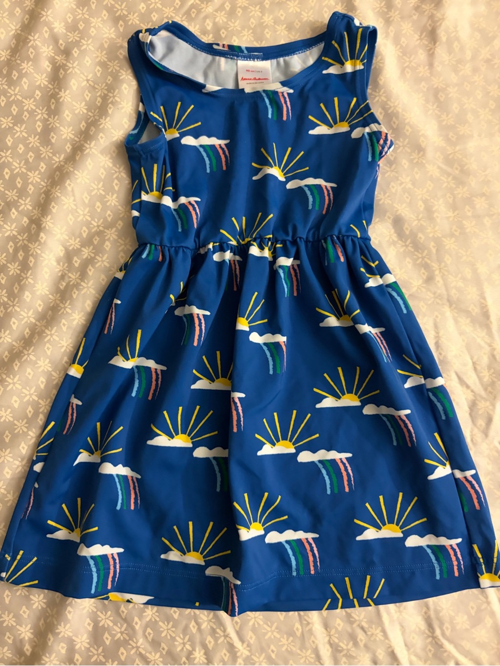Hanna Andersson Royal Blue Sunrise Rainbow Print Dress